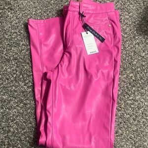 NWT Judy blue pink faux leather pants